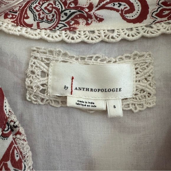 Anthropologie Aleah Allaire Paisley Printed Maxi Dress Cottagecore Lace boho - Picture 7 of 13